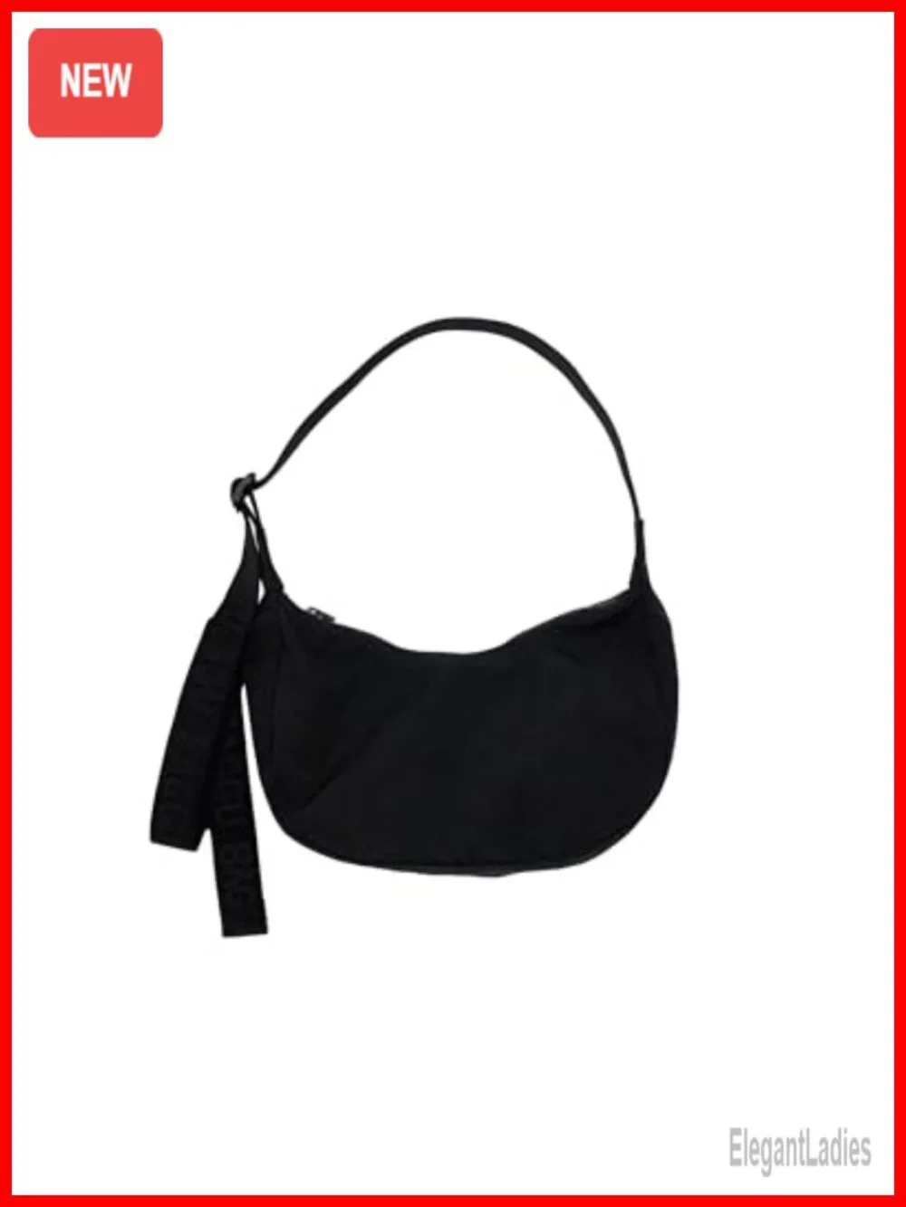 Recycled Nylon Crescent Bag Small Hobo Crossbody with Adjustable Strap